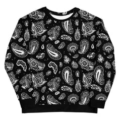 Black Classic Paisley Unisex Sweatshirt - ZKGEAR