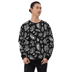 Black Classic Paisley Unisex Sweatshirt - ZKGEAR