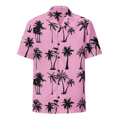 Pink Paradise Palm Print Hawaiian Shirt