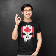 Canadian Flag Skull Unisex T-Shirt