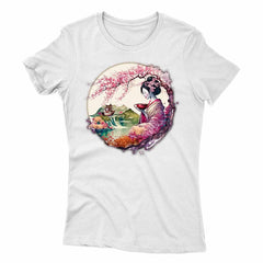 Japanese Geisha And Landscape Women's T-shirt - ZKGEAR