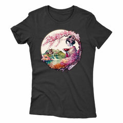 Japanese Geisha And Landscape Women's T-shirt - ZKGEAR