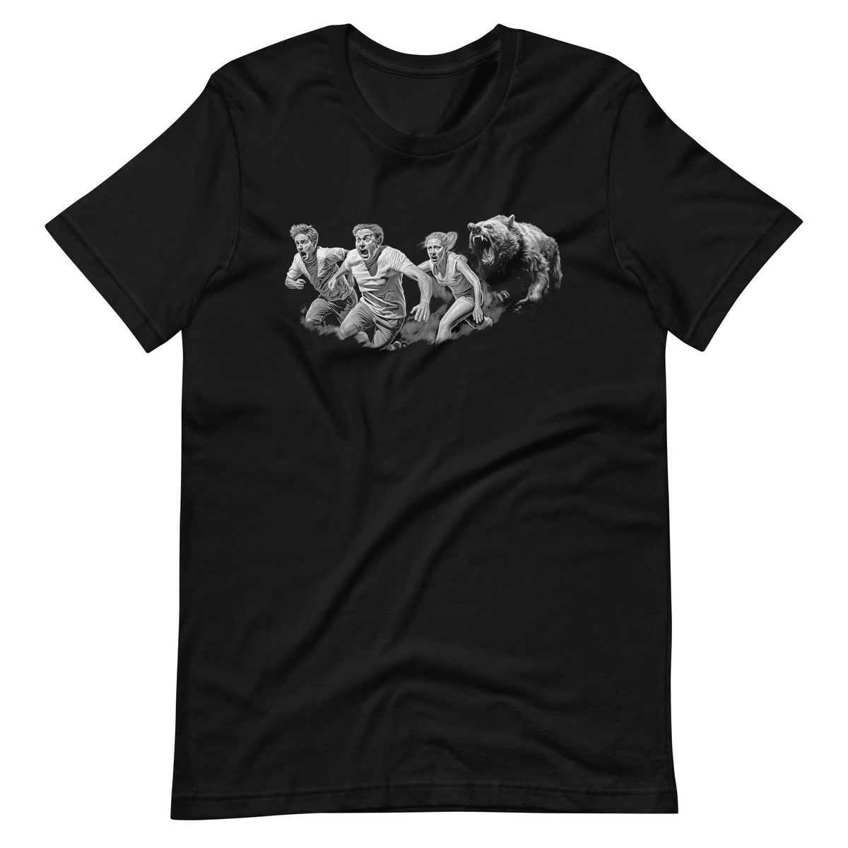 People Running From Bear Unisex T-shirt