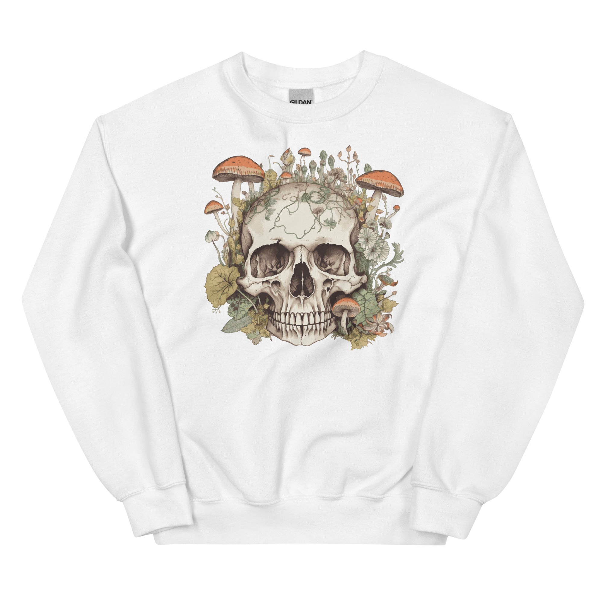 Skull With Mushrooms Unisex Sweatshirt - ZKGEAR