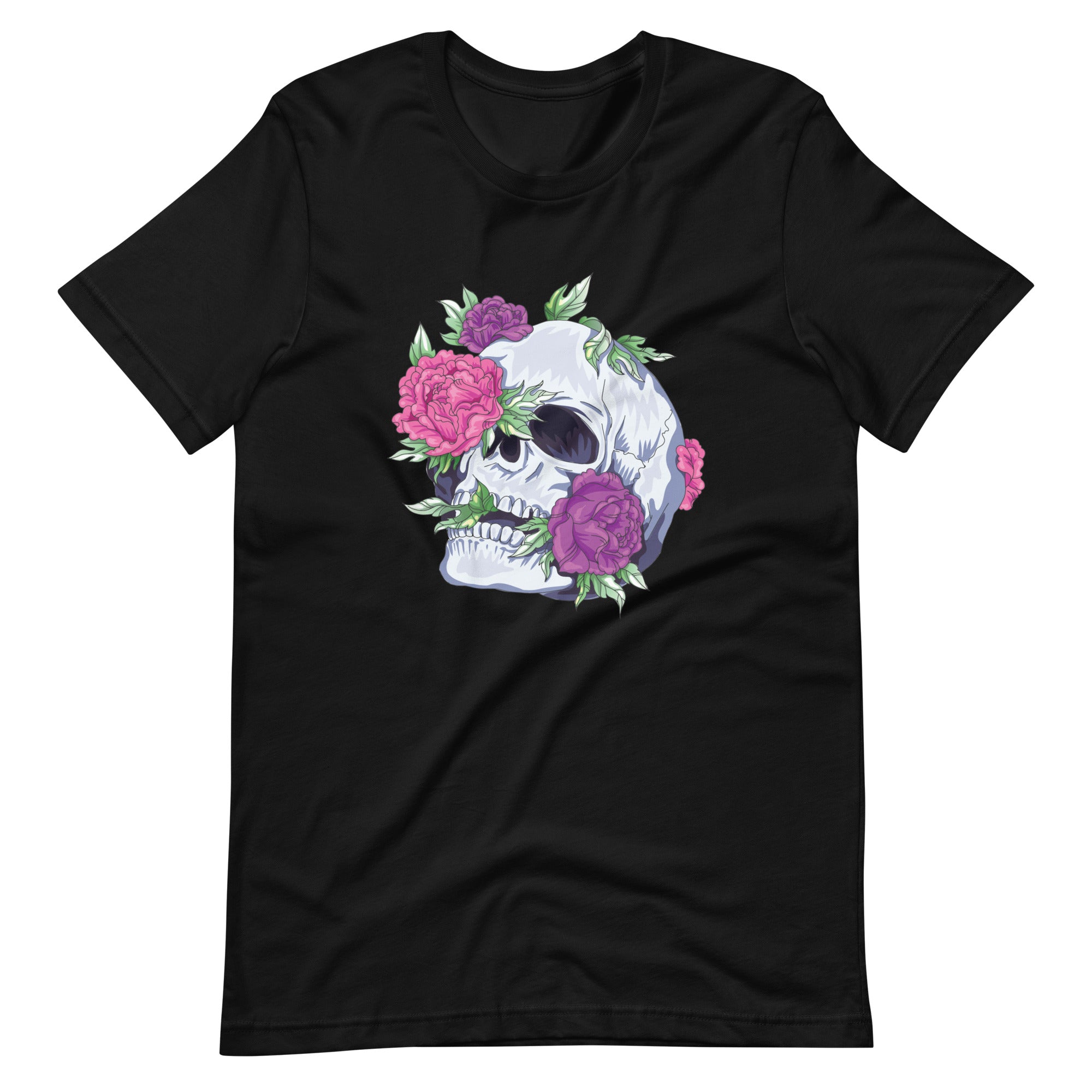 Colorful Flowers Skull Unisex T-shirt - ZKGEAR