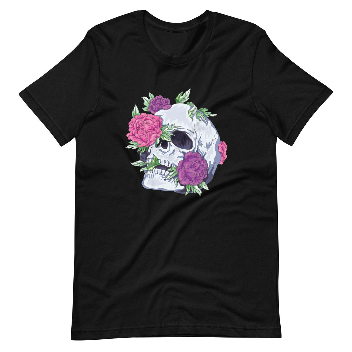 Colorful Flowers Skull Unisex T-shirt - ZKGEAR