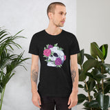 Colorful Flowers Skull Unisex T-shirt - ZKGEAR