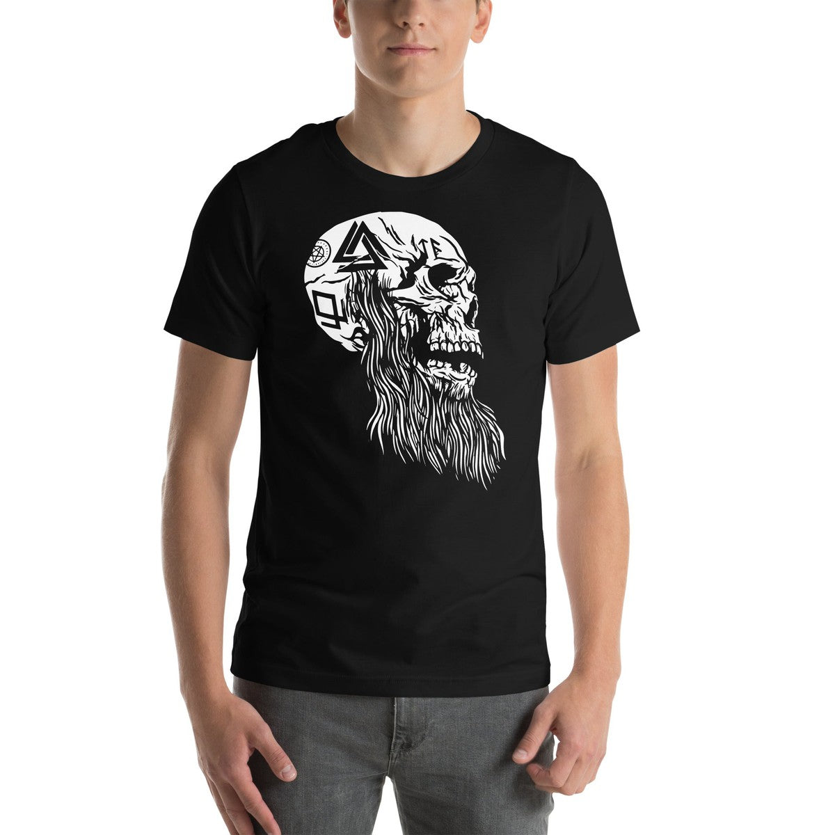 Viking Bearded Tattooed Skull T-shirt