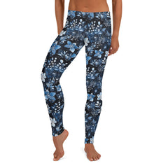 Whimsical Blue Floral Leggings