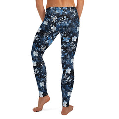 Whimsical Blue Floral Leggings