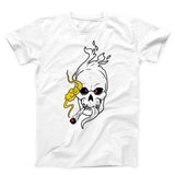 Flaming Skull Smoking Weed Unisex T-shirt - ZKGear